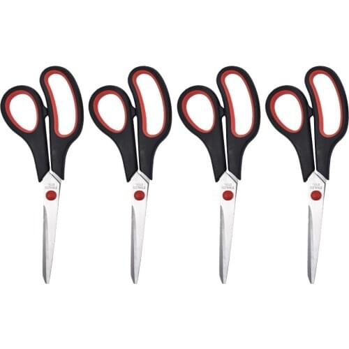 4Pcs High Quality Scissors 8 Inch Soft Comfort Grip Handles Sharp Stainless Steel Blades Multipurpose Home Office Scissors