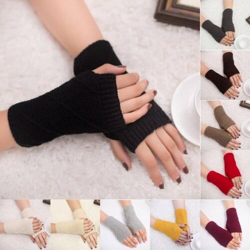 Women Girl Knitted Punk Unisex Long Fingerless Gloves Cuff Women Men Ninja Sport Outdoor Elbow Length Mittens Cool Stretch