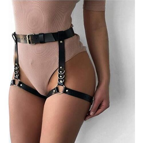 Two Sizes Lady Suspender Belt Gothic Punk Belt Used for Holiday Party and Party Body Sexy Dress Suspender Fetish Leg Socks