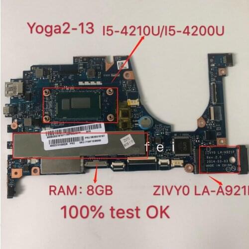 Applicable to YOGA2-13 motherboard I5-4210U 8G I5-4200U 8G number LA-A921P FRU 5B20G19198