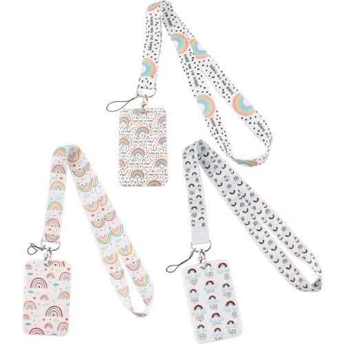 CB109 Rainbow New Cartoon Lanyard Neck Strap for Key ID Card Cell Phone Straps Badge Holder Fashion Buttons Accessories