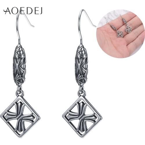 AOEDEJ Punk Dangle Earrings for Men Women Stainless Steel Earrings Gothic Drop Earrings Vintage Hip Hop Ear Studs Jewelry