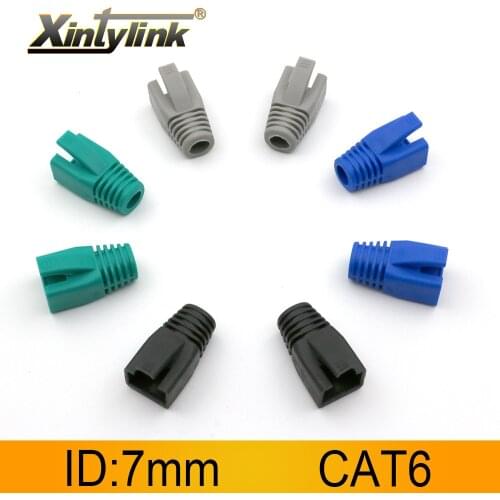 Xintylink rj45 caps cat6 network boots rj 45 sheath cat6a cat5 cat5e color rg conector lan multicolour ethernet cable connector