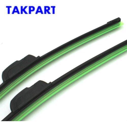 TAKPART 22/16" Aero VU Front Retro Wiper Blades Windscreen Flat for Ford Fiesta MK6
