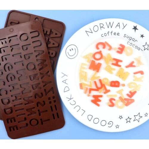 Silicone Mold 26 letters Chocolate Mold Fondant Patisserie Candy Bar Mould Cake Mode Decoration Kitchen Baking Accessories