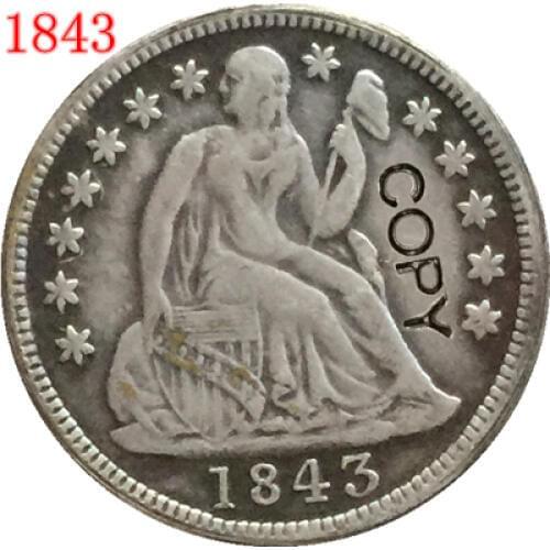 USA 1843 P,O Seated Liberty Dime COPY COINS