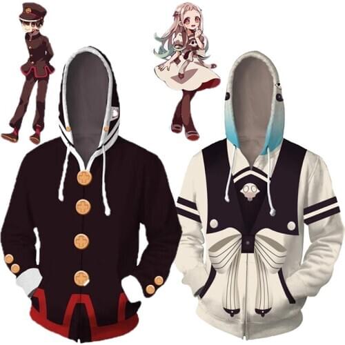 Anime Toilet-Bound Hanako-kun Hoodies Yugi Amane Hooded Sweatshirts Jibaku Shounen Nene Yashiro Hoodies 3D Print Hip Hop Jacket