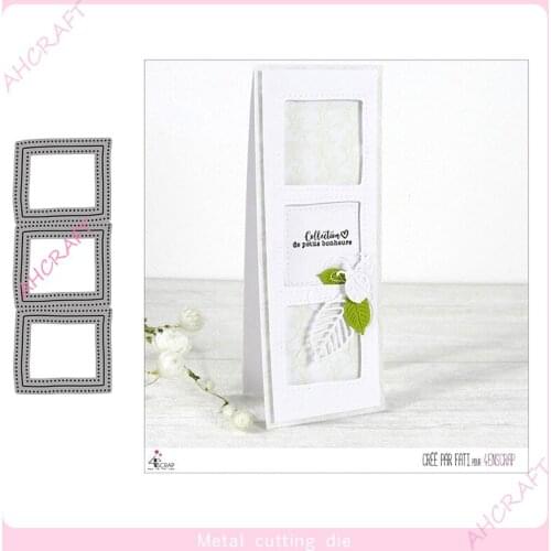 Three Square Cutouts Metal Cutting Dies for DIY Scrapbooking Photo Album Decorative Embossing PaperCard Crafts Die2021