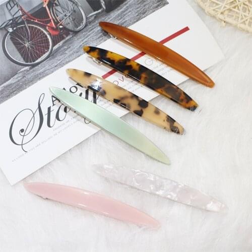 Vintage Acetate Geometric Hair Clips For Women Girl Headband Hairpins Barrettes Hair Accessories Long Barrette One-word hairpin