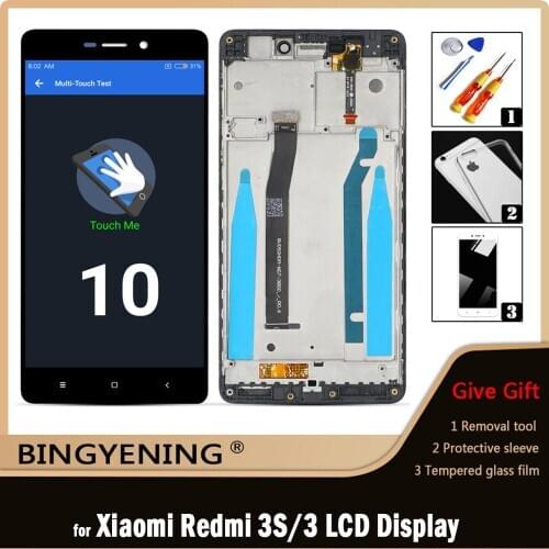 Original For Xiaomi Redmi 3S LCD Display Screen Touch Digitizer Assembly For 5.0 inch Redmi 3/3 Pro/3 Prime Phone With Frame
