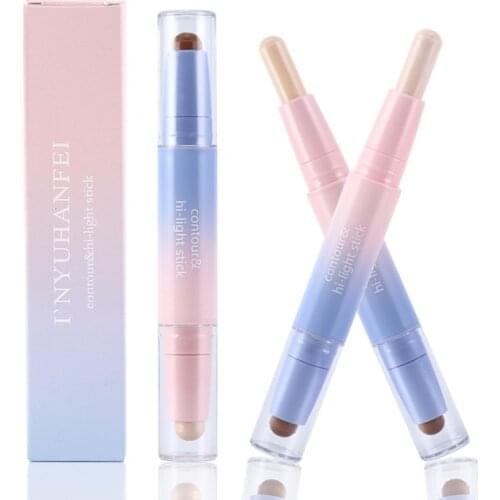 Double-headed Contouring Stick High Light Shadow Pen Natural Lasting Brightening Silkworm Dark Circle Pore Concealer Cream TSLM1