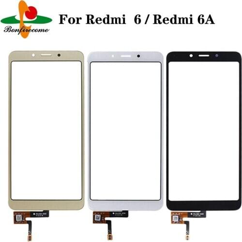 10Pcs\lot For Xiaomi Redmi 6 Redmi6 Redmi 6A Touch Screen Panel Sensor LCD Display Glass Lens Panel Touchscreen Digitizer