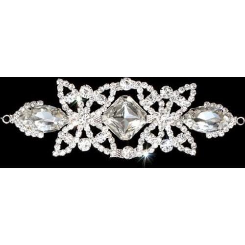 10 Pieces Strass Glass Rhinestones Appliques Crystal Bikini Connector Sew on Patches Belt for Bridal Wedding Dress