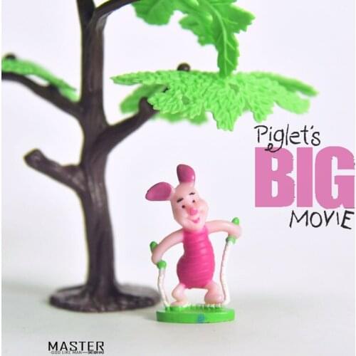 12PCS 3.5cm Disney Small size rope skipping piglet pager model hand ornaments DIY decorative materials