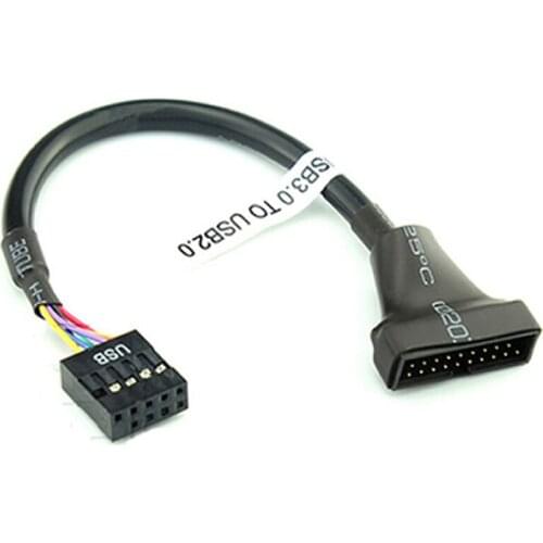 19/20 Pin USB 3.0 Female To 9 Pin USB 2.0 Male Motherboard Header Adapter Cord