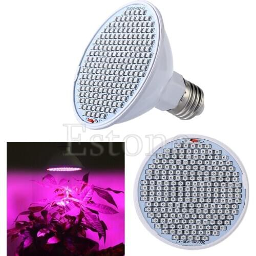 24W 200 SMD LED E27 Hydroponic Plant Grow Light Bulb Lamp Growth Indoor