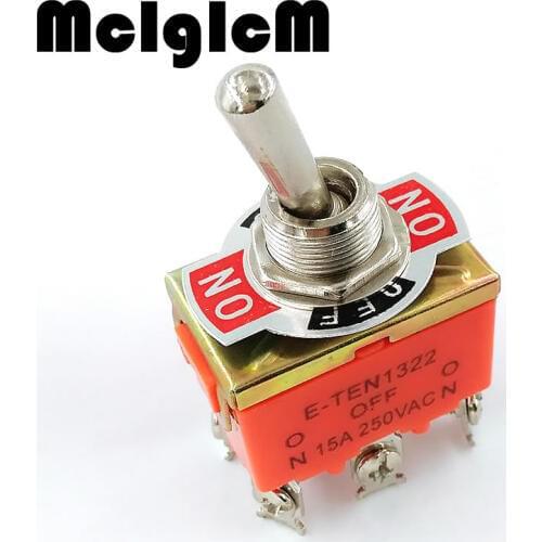 5pcs/lot Mini Toggle Switch DPDT 15A 250V AC Mini Switch Lever Switches 6 Pin ON-OFF-ON 32*20mm Free shipping