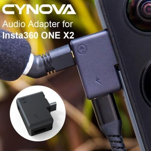 Audio Adapter Mic Adapter for Insta360 ONE X2 Microphone Charging Cable Connector for Insta360 one x2 Panoramic Camera Accessory