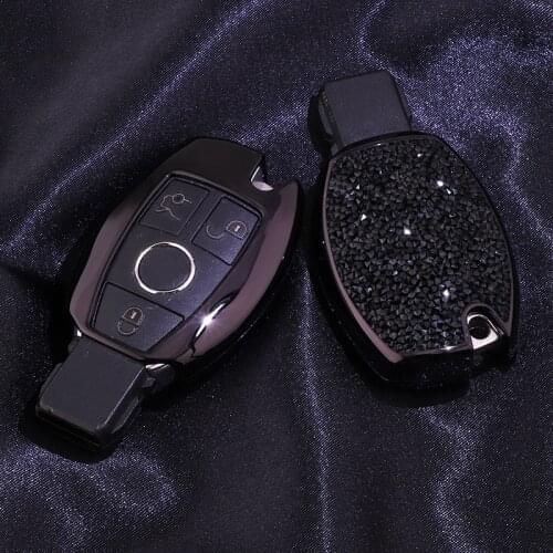 Car Key Case for Mercedes Benz A B R G Class GLK GLA W204 W251 Crystal Diamond Car Key Case Cover Key Shell Holder Protection