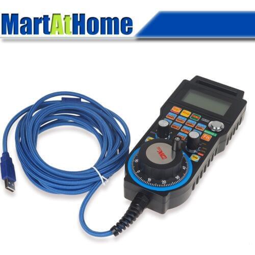 CNC 4/6 Axis Mach3 5M USB Manual Pulse Generator MPG Pendant Handwheel Controller 100PPR Encoder