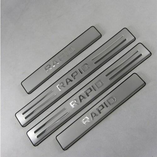 For Skoda Rapid 2013 High quality stainless steel Scuff Plate/Door Sill Protector Sticker Car Styling