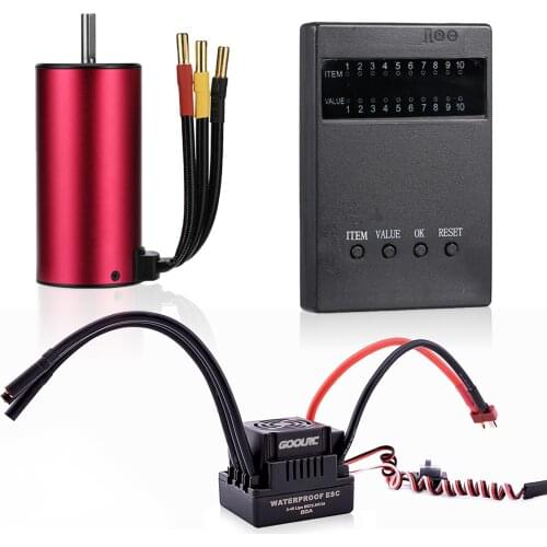 GoolRC S3660 3800KV Brushless Motor 80A Brushless ESC LiPo 5.8V/3A BEC and Programming Card Combo Set for 1/8 1/10 RC Car Truck