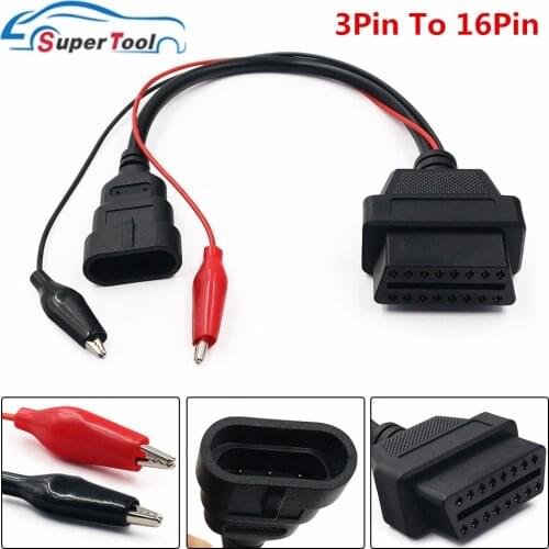 OBD2 Cable 3Pin to 16Pin For Fiat For Lancia For Alfa Remeo OBDII Plug 3 Pin Connector Adapter Car Extension Diagnostic Cables