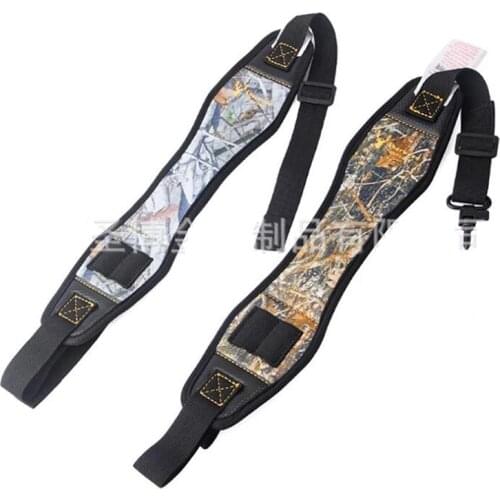 Camo Rifle Sling Gun Shot Gun Strap Belt Camouflage Velour Leather Hunting Black Orange Functional Hunting Accessories