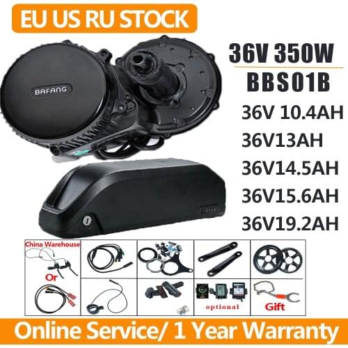 Bafang BBS01B Mid Drive Motor Electric Bike Conversion Kit with Lithium Battery 36V13/15.6/23.4/AH Bicycle Battery 36V350WBBS01