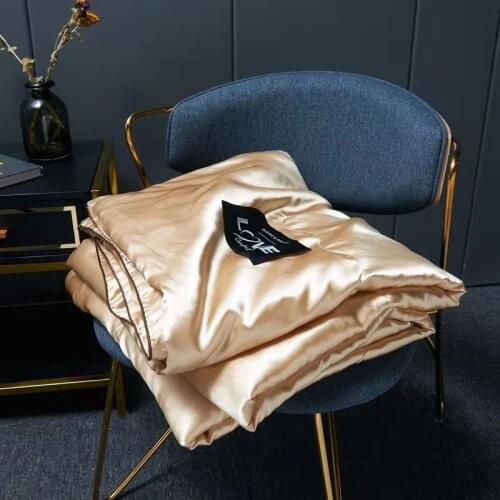 Summer Ice Silk Quilt Washable Cool Feeling Naked Sleeping Air Condition Thin Duvet Children Queen custom blanket