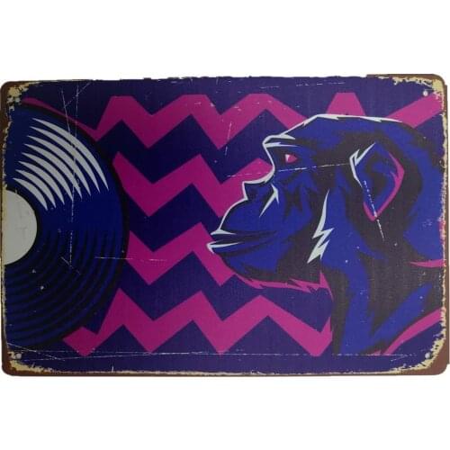 Metal Sign Orangutan Bar Trend Home Interior Bedroom Wall Decoration Old-fashioned Retro Square Metal Plate 8X12 Inches