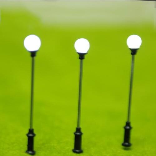 NEW 20Pcs Model HO Railway Train 3V LED Lamppost Street Lights Single Head for Garden Trees Yard Railway Layout