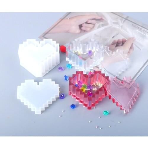 New Transparent Silicone Mould Dried Flower Resin Decorative Craft DIY Lace heart Storage box Mold epoxy resin molds for jewelry