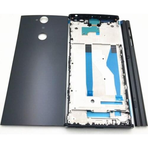 Original New Full Housing For Sony Xperia XA2P XA2 Plus Middle Front Frame Bezel Housing With Battery Back Cover + Side strip