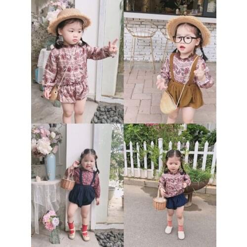 2019Autumn Kids Clothes Baby Girl Retro Corduroy Back Belt Shorts Winter Pants for Girls Toddler Pants Quality Cotton Soft Pants