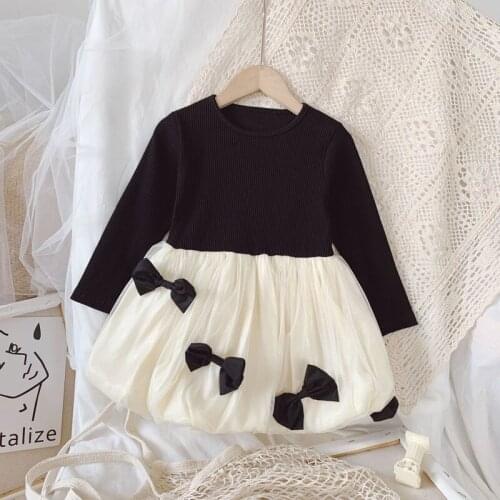 2020 Autumn Casual Solid Girls Dress Bow Kids Dresses For Girls High Quality Fashion Girl Clothes