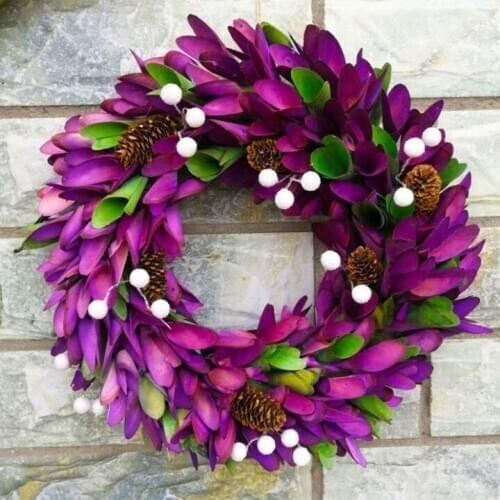 Fall Wedding Natural dry flowers wreath purple home wall room nordic decor dried wreath hanging décor flower