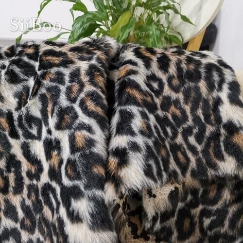 Luxury 1cm long fur leopard tiger skin faux fur fabric for winter coat vest cosplay stage newborn photography 150*50cm SP5576