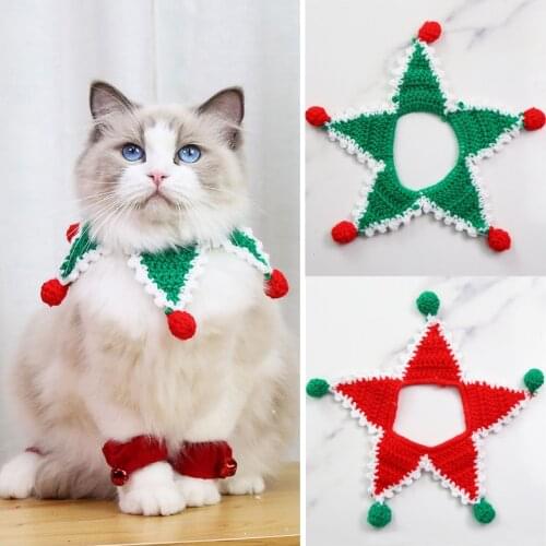 Christmas Small Pet Knit Scarf Bib Dog Cat Costume Accessories Christmas Decorations for Home Noel Navidad Happy New Year Gift
