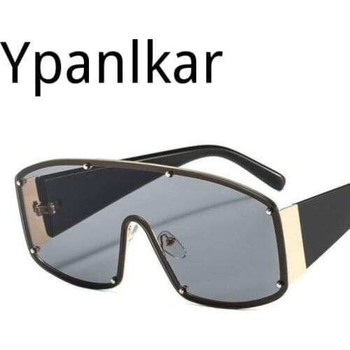 New Square Sunglasses Women Fashion Oversized Metal Frame Vintage Glasses Men Shades Retro Gradient Colors UV400