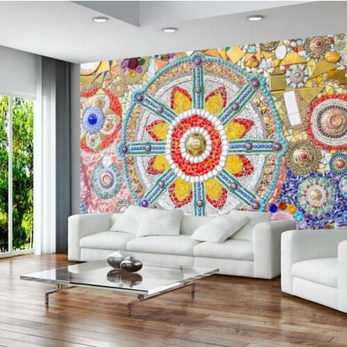 Home Improvement Bohemian Jade Mosaic Background Wall Paper Papel De Parede 3d Living Room Bedroom Decor Mural Wallpaper 3D