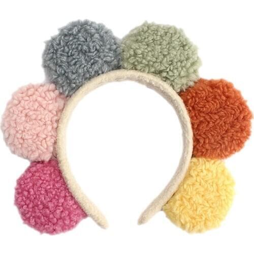 Cute Sunflower Headband Funny Super Cute Plush Hair Band Color Love Wash Hair Accessories For Women