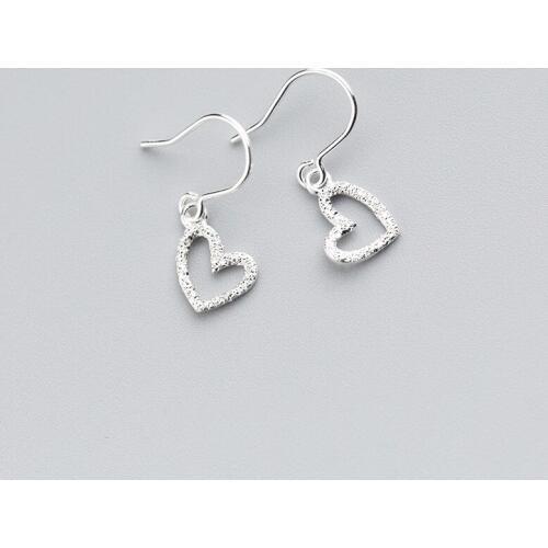 MloveAcc 925 Sterling Silver Cute Heart Shape Love Drop Earrings for Women Jewelry Gifts Girlfriend