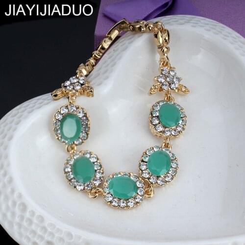 Jiayijiaduo Women Bracelet Girl Vintage Crystal Bracelet