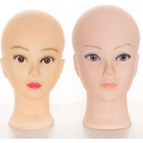 Female Normal Size Bald Mannequin Training Head Without Hair Cosmetology Practice Manikin Head For Hair Styling Wigs Making