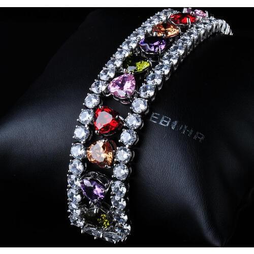 YAN MEI Luxurious Zircon Bracelet Top AAA Cubic Zirconia Bracelets Jewelry Gift Accessories For Women GLS0302