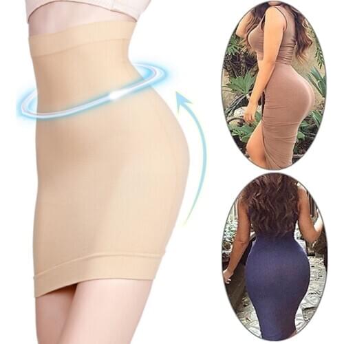 Women Half Slips Underdresses High Waist Underskirt Seamless Skirt Tummy Control Body Shapers Buttocks Lifter Slimming Underwear