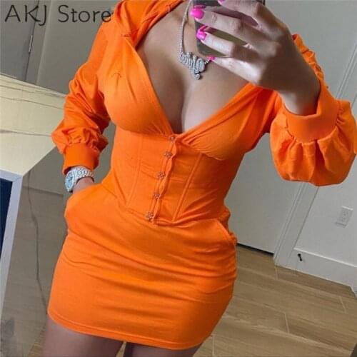 Women Solid Color Hooded Pockets Design Slim Waist Long Sleeve Straight Dress