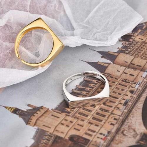 Golden Open Ring INS Minimalist Geometric Rectangle Rectangle Smooth Face Ring Ring 2020 Punk Gothic Fashion Jewelry Accessories