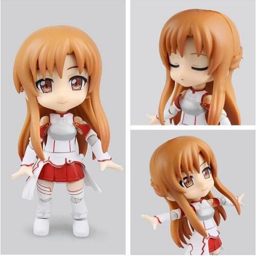 10cm Anime Sword Art Online Q Ver. Figma PVC Kawaii Yuuki Asuna Action Figure SAO Collectible Model Doll Toys Gift For Youth